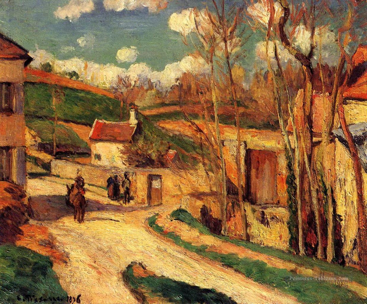 carrefour à l’hermitage pontoise 1876 Camille Pissarro Peintures à l'huile
